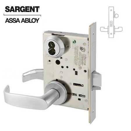 8200 Series Mortise Lock Mechanical Classroom Lock To Accept SFIC Core LN Trim L Rose Satin Chrome P